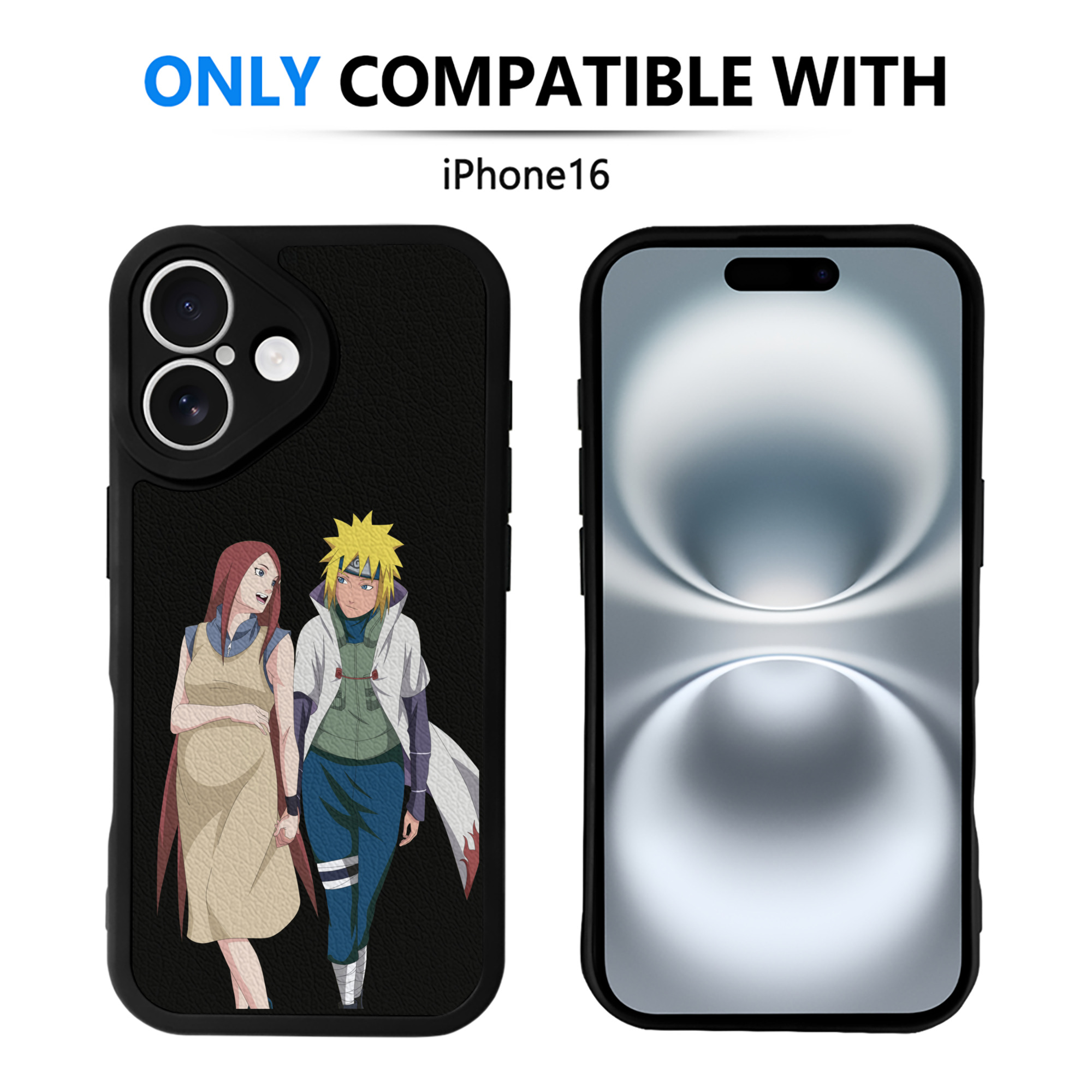 （画像用） NARUTO -ナルト- 波風 ミナト Namikaze Minato 【iPhone 16シリーズ対応】シリコンスマホケース（レザー調） 材質：シリコン
